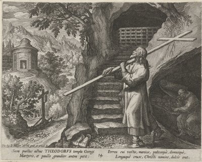 Heiliger Theodorus Tiro als Einsiedler von Johann Sadeler (I)