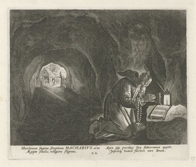 Makarios von Ägypten als Einsiedler von Johann Sadeler (I)