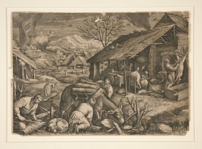 Winter, aus den Vier Jahreszeiten von Johann Sadeler I