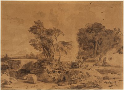Kains und Abels Opfer (1. Mose 4, 4-5) von Johann Wilhelm Schirmer