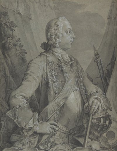 Porträt des Kaisers Joseph II. als Militärkommandant, frühes bis mittleres 18. Jahrhundert von Johann Wolfgang Baumgartner