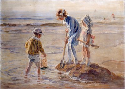 Spielen am Strand von Katwijk von Johann Zoetelief Tromp
