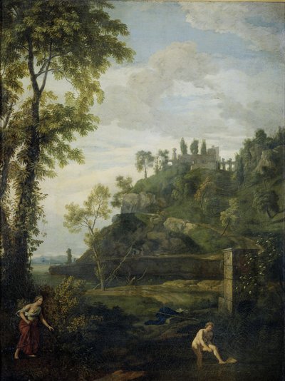 Arkadische Landschaft mit Salmacis und Hermaphroditus von Johannes (1646-c.1726) Glauber