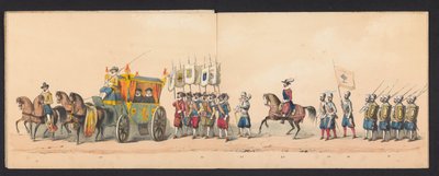 Historische optocht door studenten van de Groningse Hogeschool, 1850 (plaat 4) von Johannes Hermanus van de Weijer