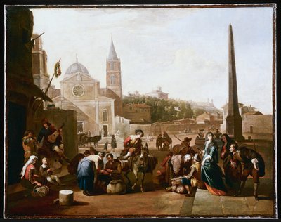 Die Piazza del Popolo, Rom von Johannes Lingelbach