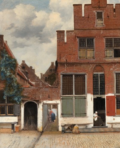 Ansicht von Häusern in Delft, bekannt als 