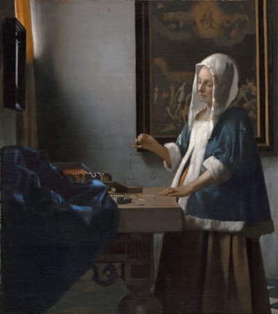 Frau mit einer Waage von Johannes Vermeer