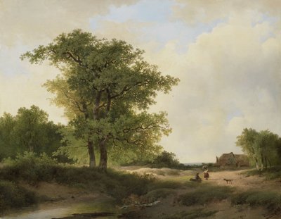 Landschaft mit Bauernhof von Johannes Wernardus Bilders