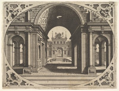 Tafel aus Varie Architecture, ca. 1560 von Johannes van Doetecum I