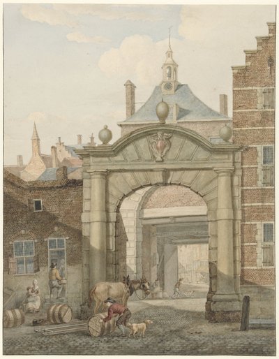 Durchblick durch ein Tor in Dordrecht von Johannes van Lexmond