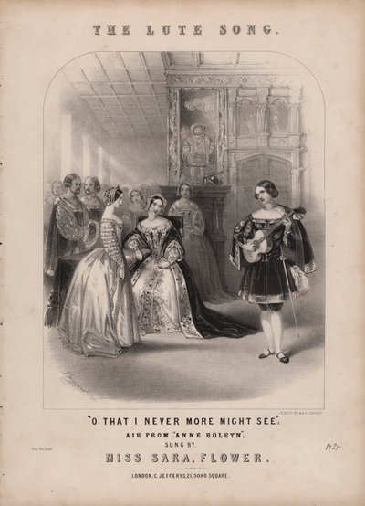 Das Lautenlied aus Anna Bolena von Donizetti (Farblithographie) von John (after) Brandard