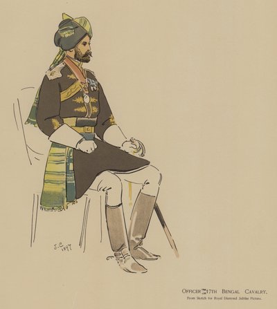Offizier der 17. Bengalischen Kavallerie von John (after) Charlton