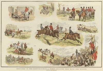 Skizzen im Jagdfeld (Farblithografie) von John (after) Charlton