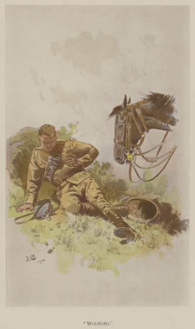 Verwundet (Farblithographie) von John (after) Charlton