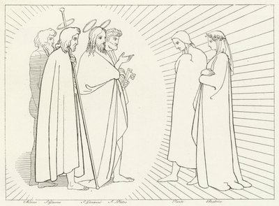 Konferenz mit St. Johannes, Paradies, Gesang 26 von John (after) Flaxman