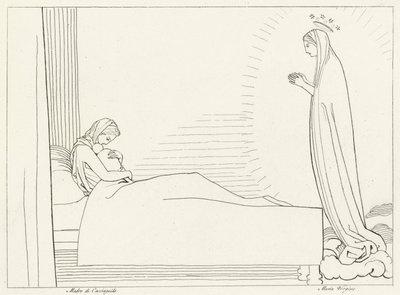 Die Geburt von Cacciaguida, Paradies, Gesang 15 (Gravur) von John (after) Flaxman