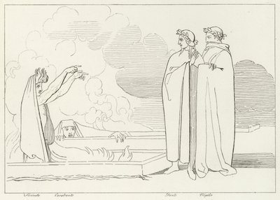 Die feurigen Gräber, Inferno, Gesang 10 von John (after) Flaxman