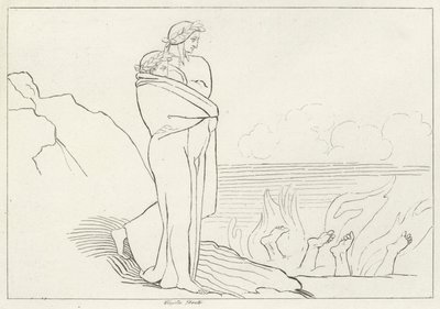 Der Abgrund der Simonie, Inferno, Gesang 19 von John (after) Flaxman