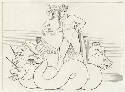 Die Intrigen der Kirche, Fegefeuer, Gesang 32 (Gravur) von John (after) Flaxman