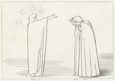 Der Berg der Prüfung, Fegefeuer, Gesang 1 (Gravur) von John (after) Flaxman