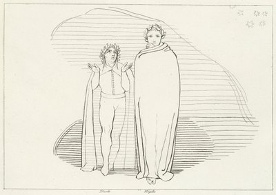 Der Wiederaufstieg, Inferno, Gesang 34 (Gravur) von John (after) Flaxman