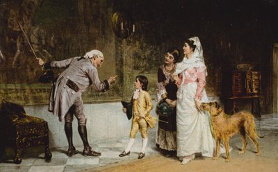 Der Vorfahr auf dem Wandteppich von John (after) Hassall