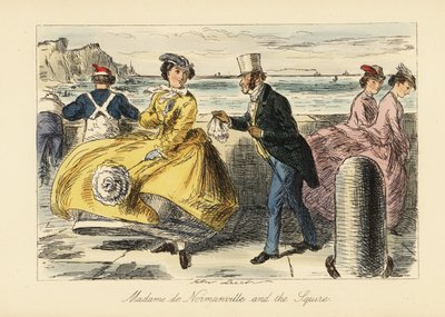 Englischer Gentleman und Dame treffen sich auf der Promenade von Ramsgate von John (after) Leech