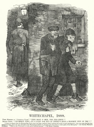 Karikatur von Punch: Whitechapel von John (after) Tenniel