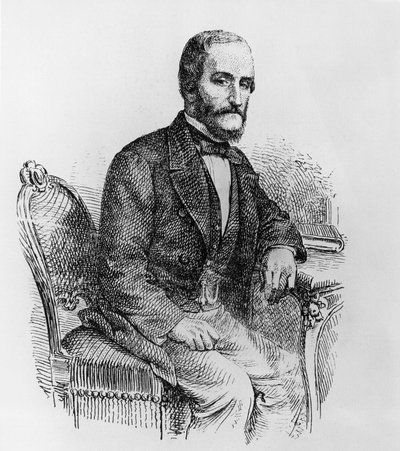 Porträt von Raffaele Busacca dei Gallidoro (1810-1893), italienischer Politiker und Ökonom, Gravur von Walter Charles Mills