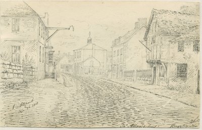 Rugeley Stadt: Feder- und Tuschzeichnung, 26. November 1813 von John Allport