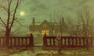 Eine Dame in einem Garten bei Mondschein, 1882 von John Atkinson Grimshaw