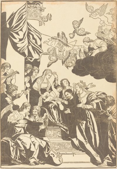 Die mystische Hochzeit der Heiligen Katharina von John Baptist Jackson after Veronese
