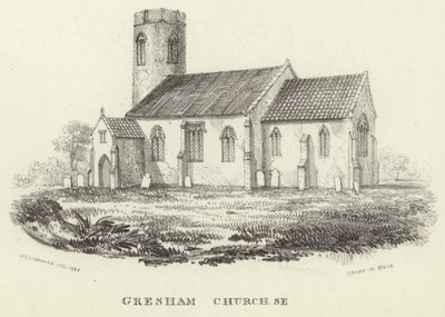 Allerheiligenkirche im Dorf Gresham von John Berney Ladbrooke