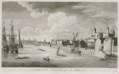 Ein Blick auf den Tower of London vom Fluss Thames aus von John Boydell