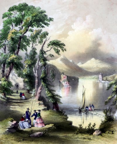 Der See von Killarney mit den Ruinen der Abtei Innisfallen, Irland, 19. Jahrhundert von John Brandard