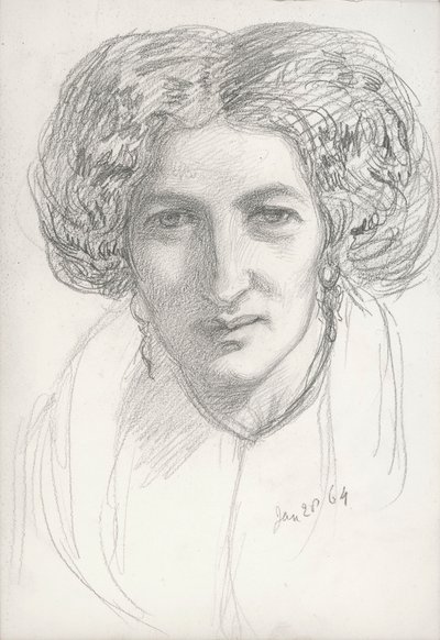 Kopf- und Schulterporträt einer Frau von John Brett