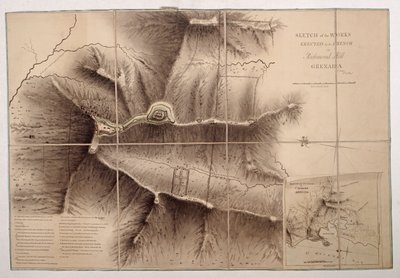 Skizze der von den Franzosen auf Richmond Hill Grenada errichteten Werke von John Brown
