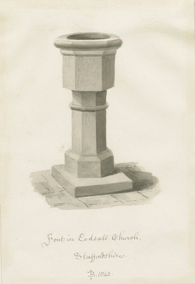 Taufbecken in der Codsall Kirche von John Buckler