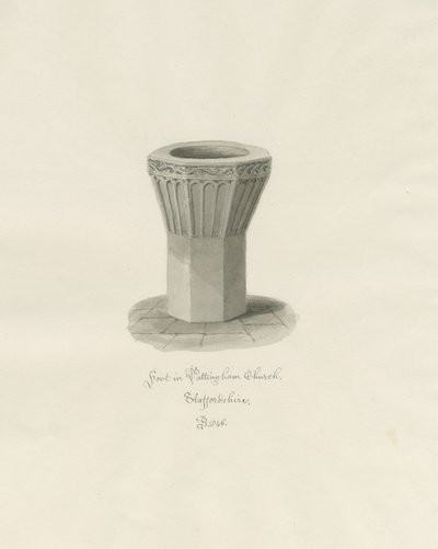Taufbecken in der Kirche von Pattingham von John Buckler