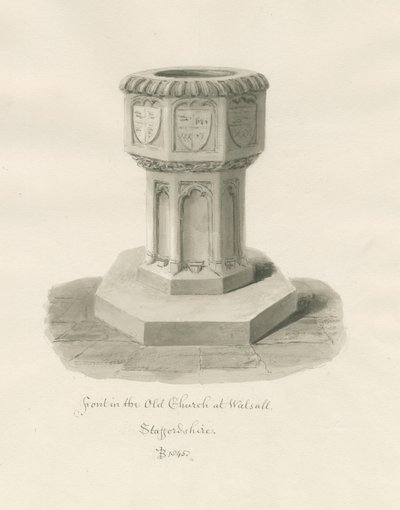 Taufbecken in der Walsall Kirche [
