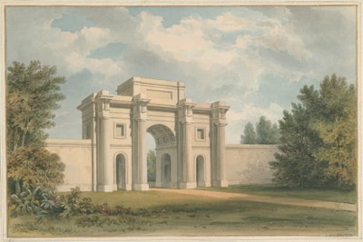 Leicestershire - Gopsall Haus - Das Tor, 1820 von John Buckler