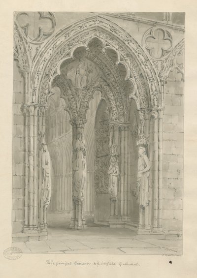 Lichfield Cathedral - Westportal von John Buckler