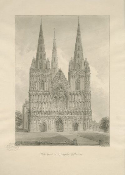 Lichfield Kathedrale - Westfront von John Buckler