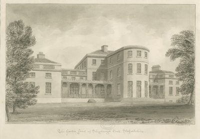 Shugborough Hall - Gartenfront: Sepia-Zeichnung, 1842 von John Buckler