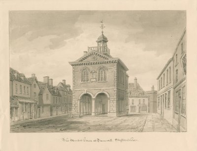 Tamworth - Das Markthaus: Sepiazeichnung von John Buckler