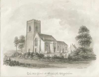 Die alte Kirche in Biddulph, Staffordshire, 1844 von John Buckler