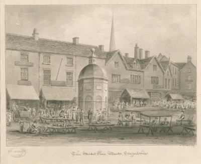 Uttoxeter Stadt - Marktplatz von John Buckler