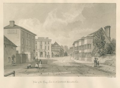 Worcestershire - Droitwich - George Inn: Sepia-Zeichnung, 1833 von John Buckler