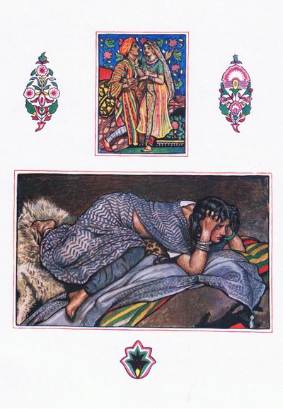 Verlassenes Zigeunerlied: Hügelcamp, Illustration aus The Garden of Kama (and other lyrics from India), 1920 von John Byam Liston Shaw