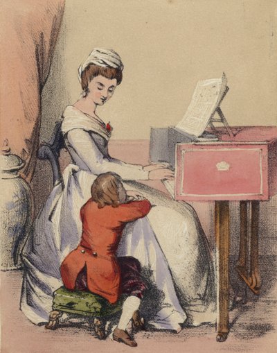 Marie Antoinette singt für den Dauphin, Sohn von König Ludwig XVI. von John Callcott Horsley